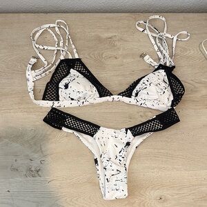 Black and White Women's Bikini Set Size Small